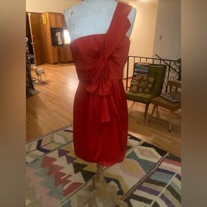 Vintage BCBG red dress one shoulder super good condition no flaws